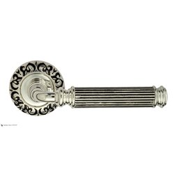 Дверная ручка Venezia "MOSCA" D4 натуральное серебро + черный