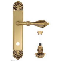 Дверная ручка Venezia "ANAFESTO" WC-4 на планке PL87 французское золото + коричневый
