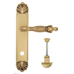 Дверная ручка Venezia "OLIMPO" WC-2 на планке PL87 французское золото + коричневый