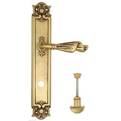 Дверная ручка Venezia "OPERA" WC-2 на планке PL97 французское золото + коричневый