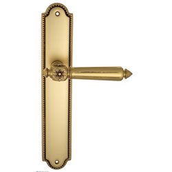 Дверная ручка Venezia "CASTELLO" на планке PL98 французское золото + коричневый