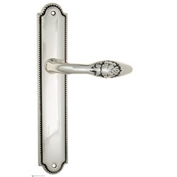 Дверная ручка Venezia "CASANOVA" на планке PL98 натуральное серебро + черный