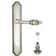Дверная ручка Venezia "CASANOVA" WC-4 на планке PL98 натуральное серебро + черный