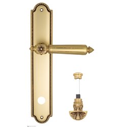 Дверная ручка Venezia "CASTELLO" WC-4 на планке PL98 французское золото + коричневый