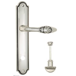 Дверная ручка Venezia "CASANOVA" WC-2 на планке PL98 натуральное серебро + черный
