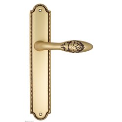 Дверная ручка Venezia "CASANOVA" на планке PL98 французское золото + коричневый