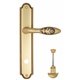 Дверная ручка Venezia "CASANOVA" WC-2 на планке PL98 французское золото + коричневый