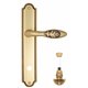 Дверная ручка Venezia "CASANOVA" WC-4 на планке PL98 французское золото + коричневый