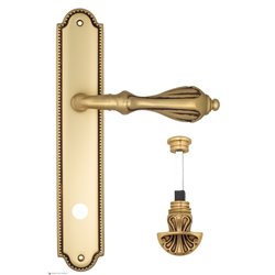 Дверная ручка Venezia "ANAFESTO" WC-4 на планке PL98 французское золото + коричневый