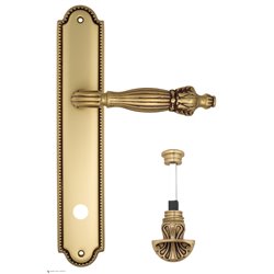 Дверная ручка Venezia "OLIMPO" WC-4 на планке PL98 французское золото + коричневый