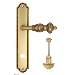 Дверная ручка Venezia "LUCRECIA" WC-2 на планке PL98 французское золото + коричневый