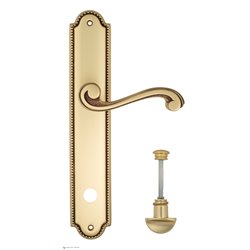 Дверная ручка Venezia "VIVALDI" WC-2 на планке PL98 французское золото + коричневый