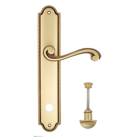 Дверная ручка Venezia "VIVALDI" WC-2 на планке PL98 французское золото + коричневый