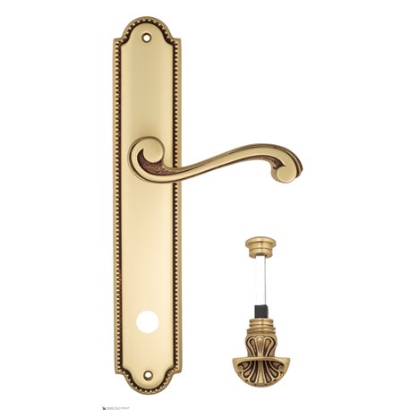 Дверная ручка Venezia "VIVALDI" WC-4 на планке PL98 французское золото + коричневый
