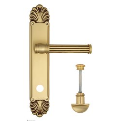 Дверная ручка Venezia "IMPERO" WC-2 на планке PL87 французcкое золото + коричневый