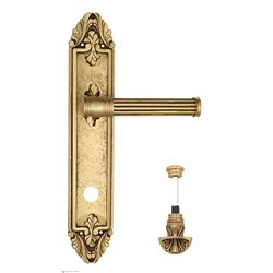 Дверная ручка Venezia "IMPERO" WC-4 на планке PL90 французcкое золото + коричневый