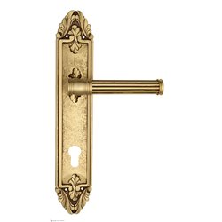 Дверная ручка Venezia "IMPERO" CYL на планке PL90 французcкое золото + коричневый