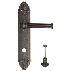 Дверная ручка Venezia "IMPERO" WC-2 на планке PL90 античное серебро