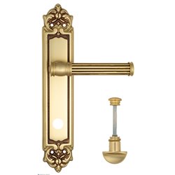 Дверная ручка Venezia "IMPERO" WC-2 на планке PL96 французcкое золото + коричневый