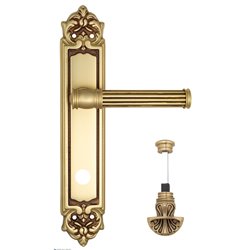 Дверная ручка Venezia "IMPERO" WC-4 на планке PL96 французcкое золото + коричневый