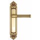 Дверная ручка Venezia "IMPERO" CYL на планке PL96 французcкое золото + коричневый