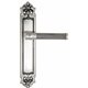 Дверная ручка Venezia "IMPERO" CYL на планке PL96 натуральное серебро + черный