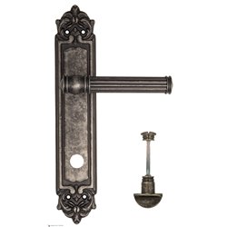 Дверная ручка Venezia "IMPERO" WC-2 на планке PL96 античное серебро