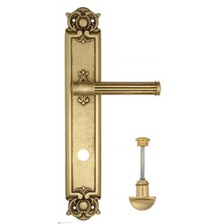 Дверная ручка Venezia "IMPERO" WC-2 на планке PL97 французcкое золото + коричневый