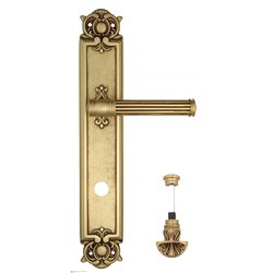 Дверная ручка Venezia "IMPERO" WC-4 на планке PL97 французcкое золото + коричневый