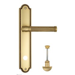 Дверная ручка Venezia "IMPERO" WC-2 на планке PL98 французcкое золото + коричневый
