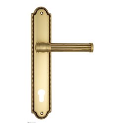 Дверная ручка Venezia "IMPERO" CYL на планке PL98 французcкое золото + коричневый