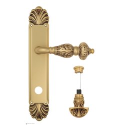 Дверная ручка Venezia "LUCRECIA" WC-4 на планке PL87 французское золото + коричневый