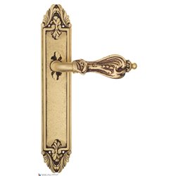 Дверная ручка Venezia "FLORENCE" на планке PL90 французское золото + коричневый