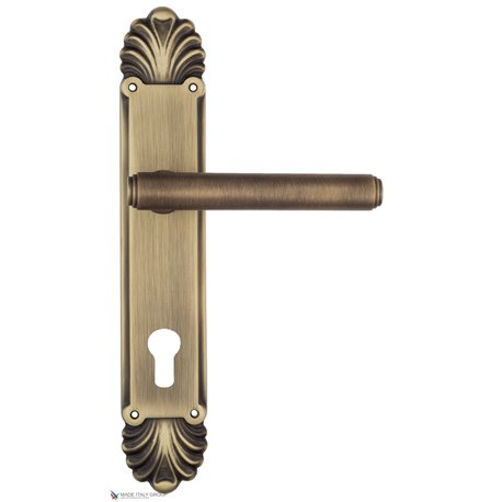 Дверная ручка Venezia "EXA" CYL на планке PL87 матовая бронза