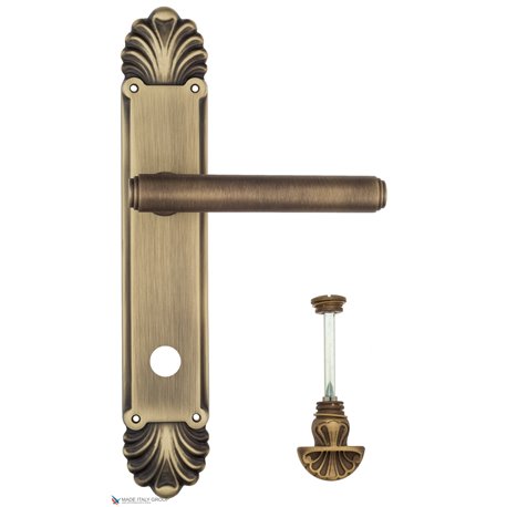 Дверная ручка Venezia "EXA" WC-4 на планке PL87 матовая бронза