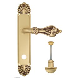 Дверная ручка Venezia "FLORENCE" WC-2 на планке PL87 французское золото + коричневый