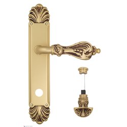 Дверная ручка Venezia "FLORENCE" WC-4 на планке PL87 французское золото + коричневый