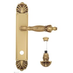 Дверная ручка Venezia "OLIMPO" WC-4 на планке PL87 французское золото + коричневый