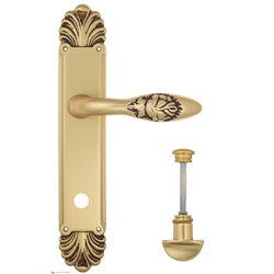 Дверная ручка Venezia "CASANOVA" WC-2 на планке PL87 французское золото + коричневый