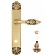 Дверная ручка Venezia "CASANOVA" WC-4 на планке PL87 французское золото + коричневый