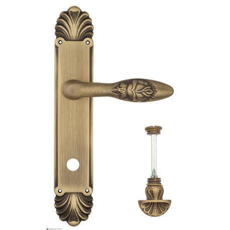 Дверная ручка Venezia "CASANOVA" WC-4 на планке PL87 матовая бронза