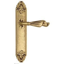 Дверная ручка Venezia "OPERA" на планке PL90 французское золото + коричневый