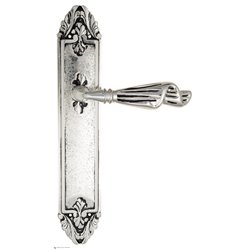Дверная ручка Venezia "OPERA" на планке PL90 натуральное серебро + черный