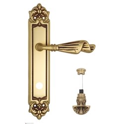 Дверная ручка Venezia "OPERA" WC-4 на планке PL96 французское золото + коричневый