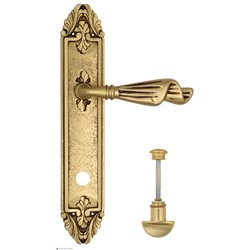 Дверная ручка Venezia "OPERA" WC-2 на планке PL90 французское золото + коричневый