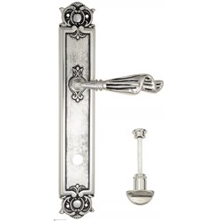 Дверная ручка Venezia "OPERA" WC-2 на планке PL97 натуральное серебро + черный