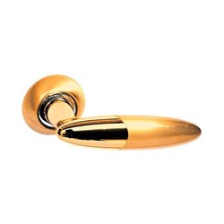 Ручка дверная ARCHIE на круглой накладке матовое золото 