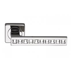 Ручка дверная ARCHIE SILLUR на квадратной накладке C199 P.CHROME/ CRYSTAL