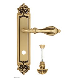 Дверная ручка Venezia "ANAFESTO" WC-4 на планке PL96 французское золото + коричневый