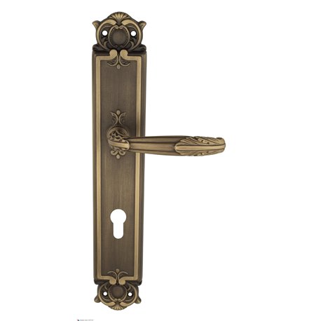 Дверная ручка Venezia "ANGELINA" CYL на планке PL97 матовая бронза